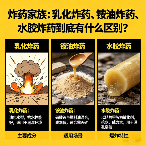 诸暨炸药家族：乳化炸药、铵油炸药、水胶炸药到底有什么区别？